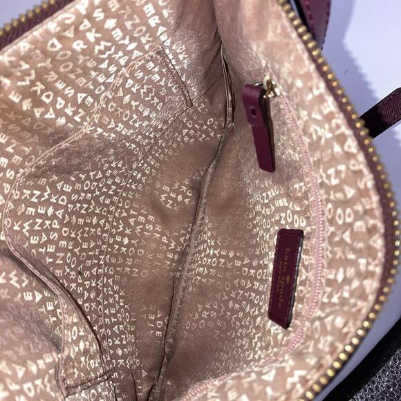Kate Spade small, wine and gold leather crossbody bag - Picture 6 of 10